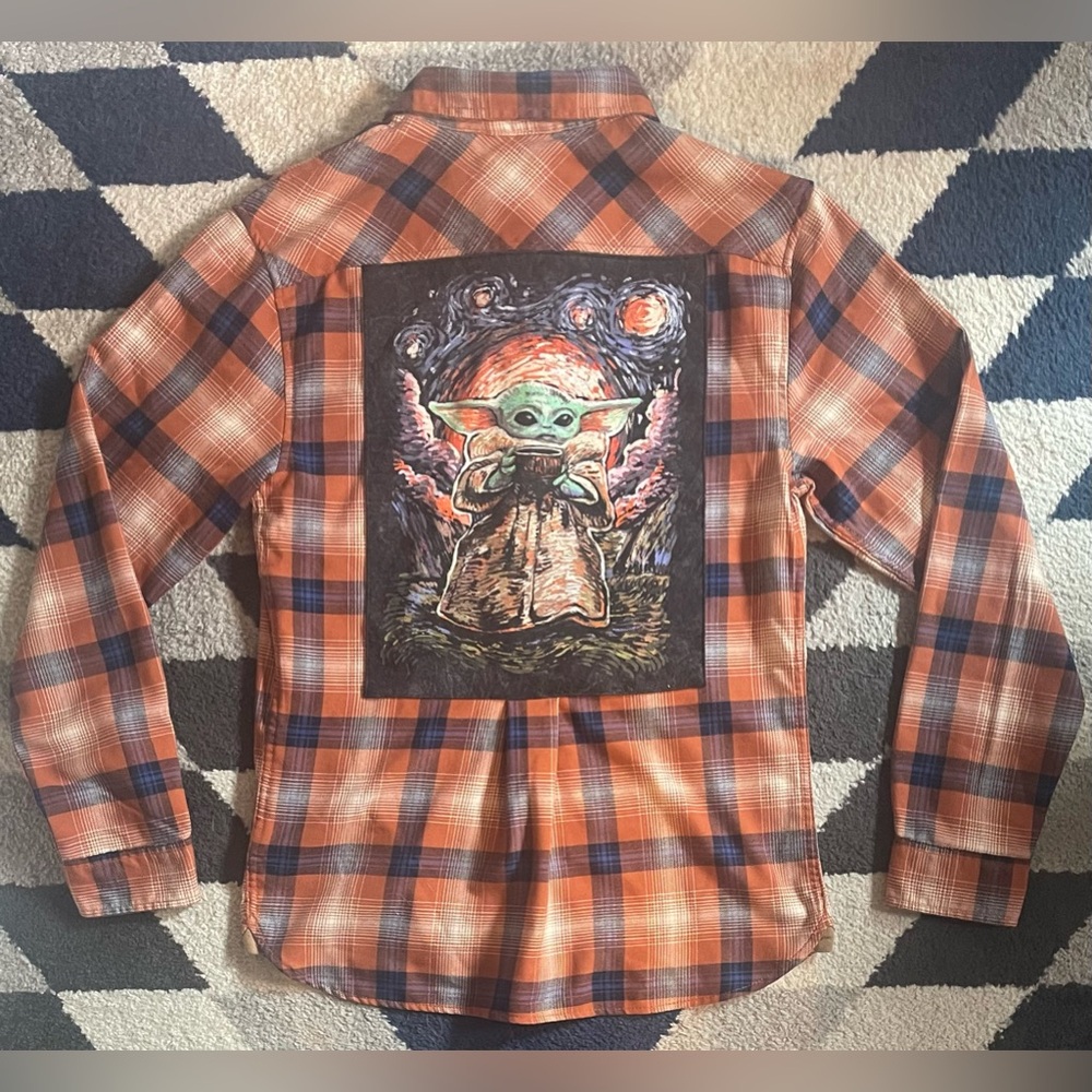 Upcycled Custom Flannel Star Wars Grogu Baby Yoda